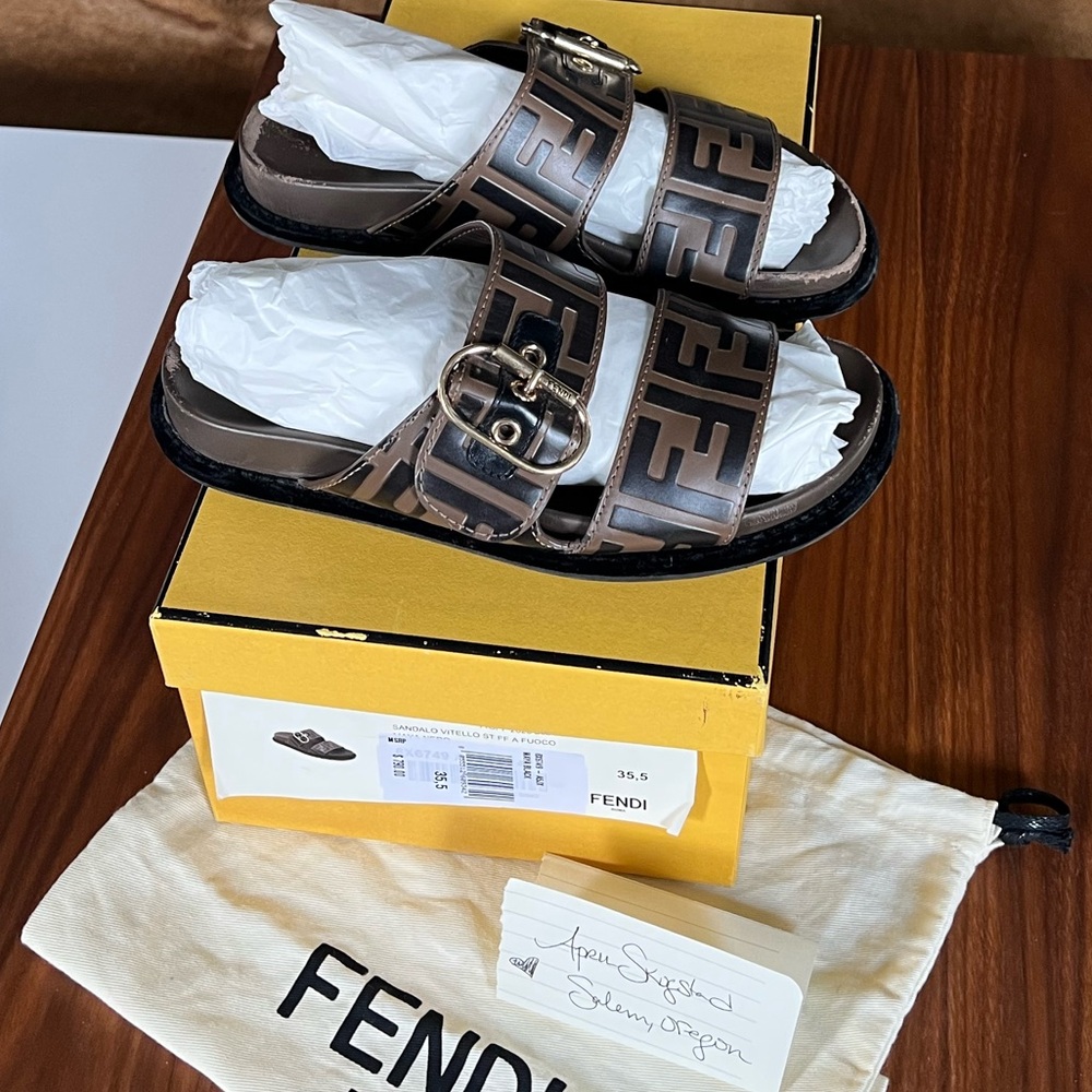 Fendi Black and Yellow Sandals